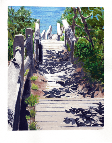 Memory Lane beach path in Eastham on Cape Cod  located in Massachusetts 