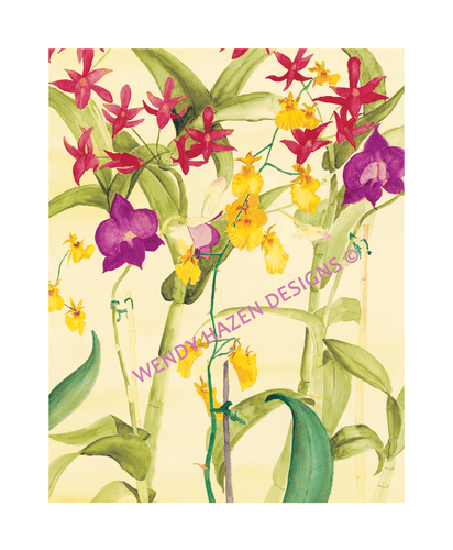 Orchids in watercolor